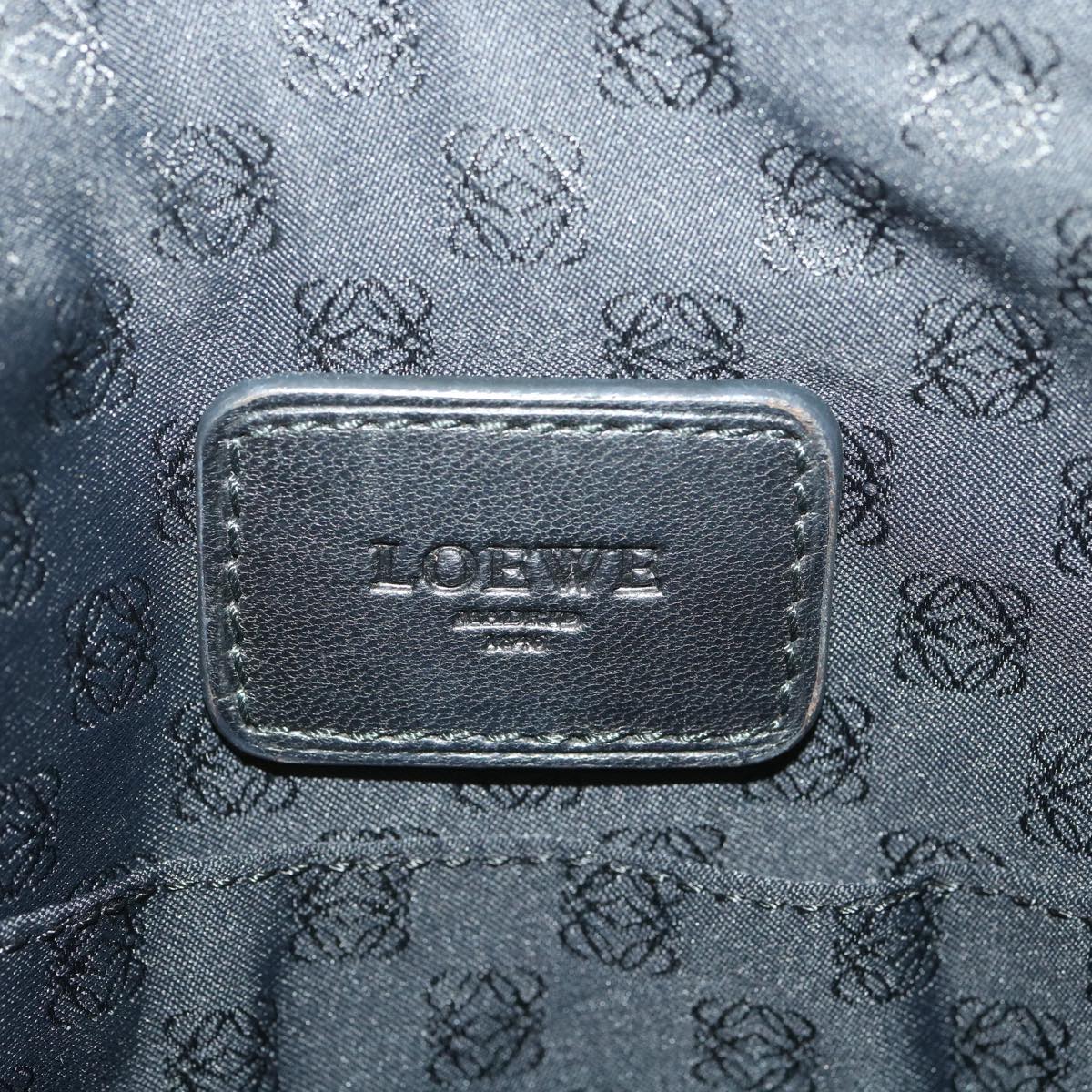 LOEWE anagram Shoulder Bag Leather Black Auth fm2140