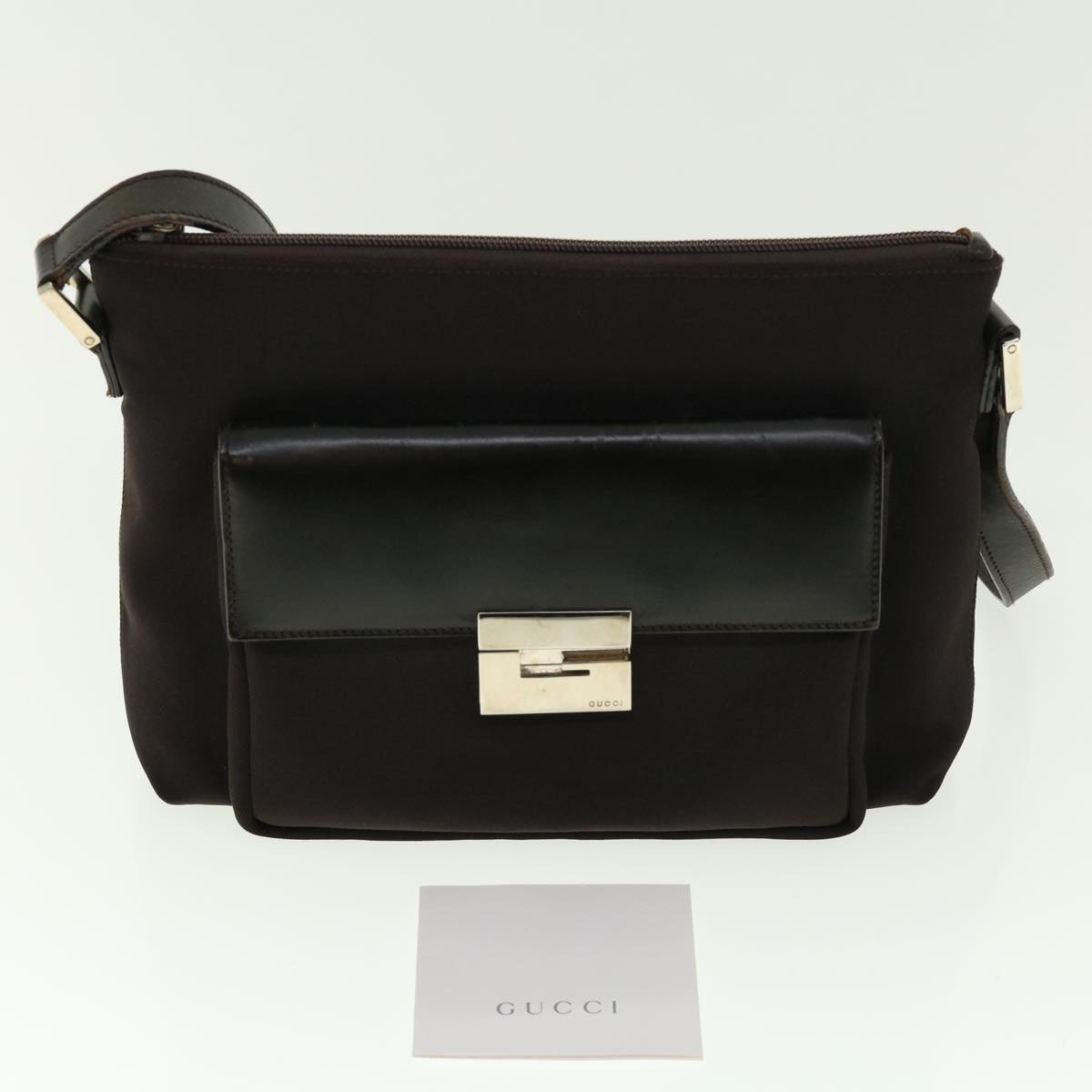 GUCCI Shoulder Bag Canvas Brown Auth fm2205