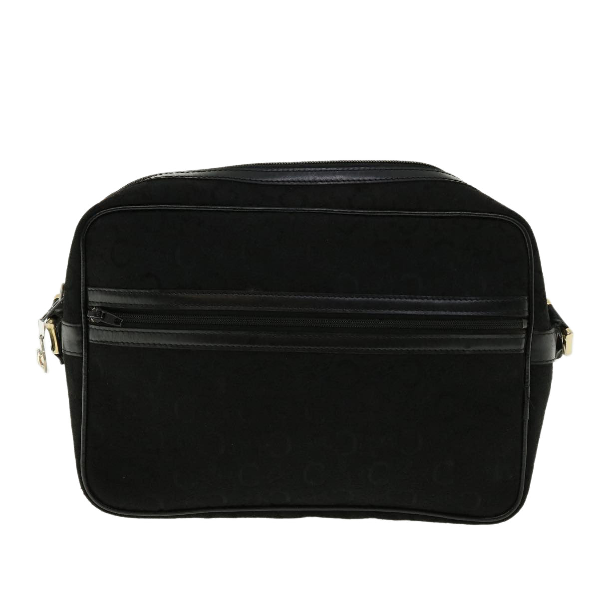 CELINE C Macadam Canvas Shoulder Bag Black Auth fm2217