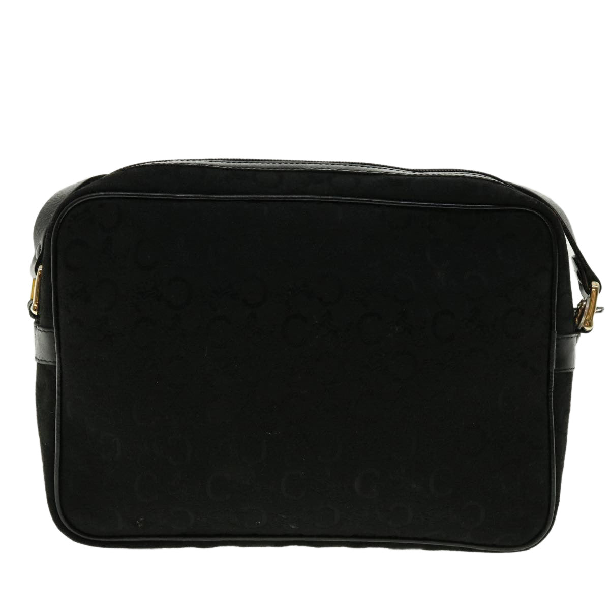 CELINE C Macadam Canvas Shoulder Bag Black Auth fm2217 - 0