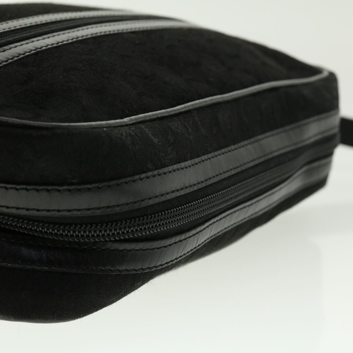 CELINE C Macadam Canvas Shoulder Bag Black Auth fm2217