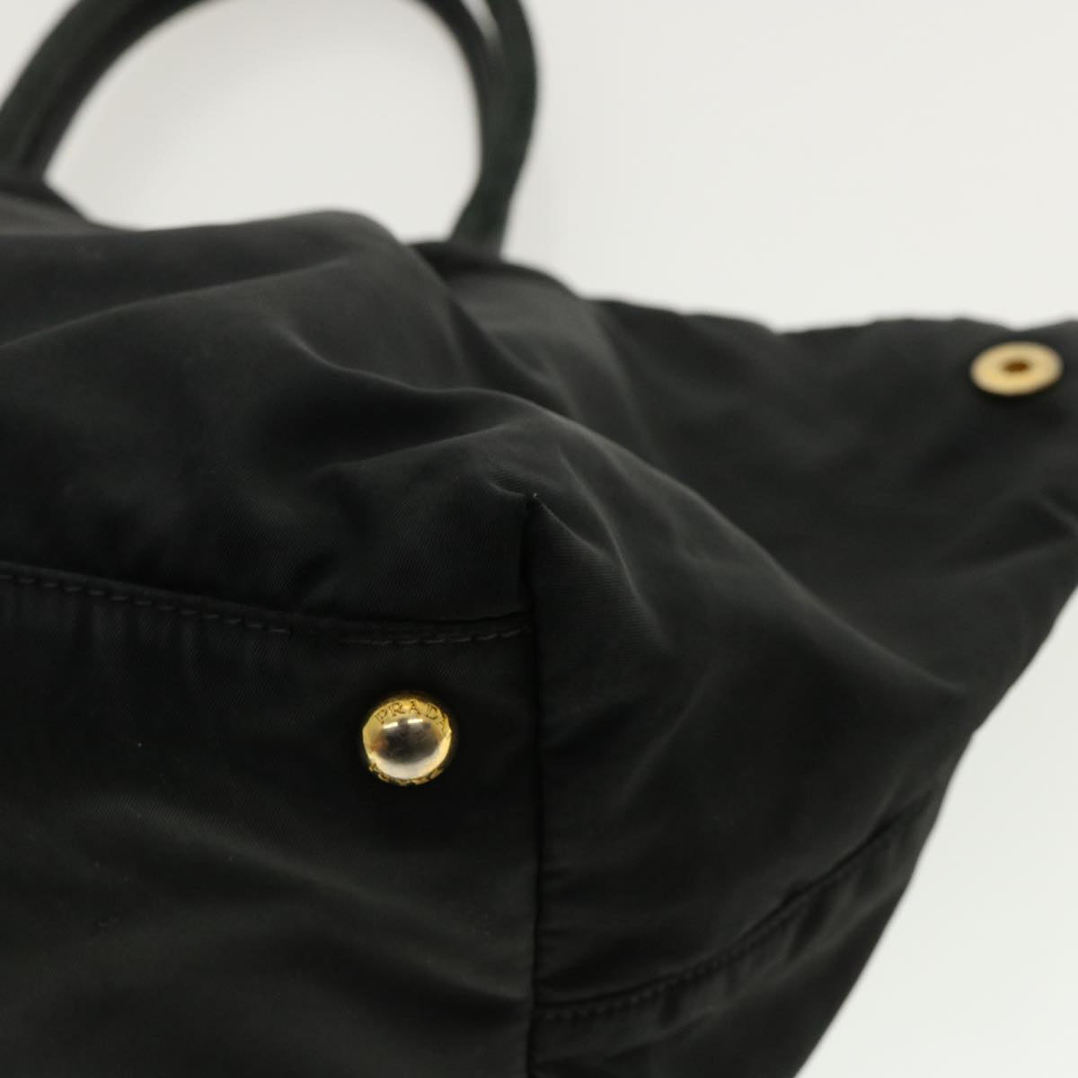 PRADA Hand Bag Nylon Black Auth fm2265