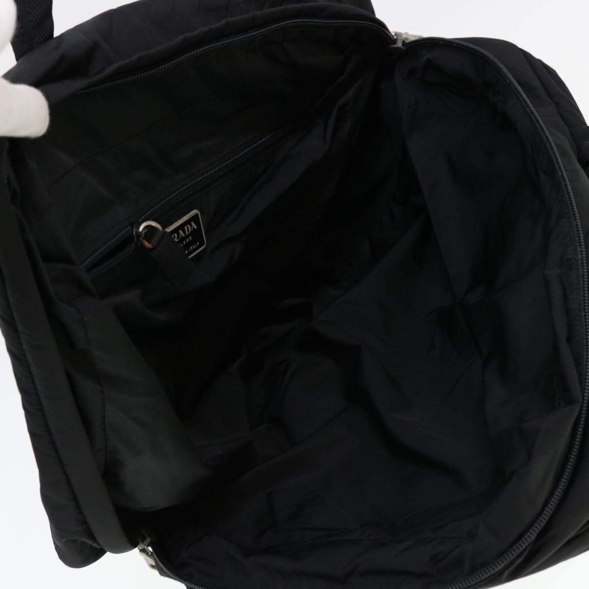 PRADA Hand Bag Nylon Black Auth fm2266