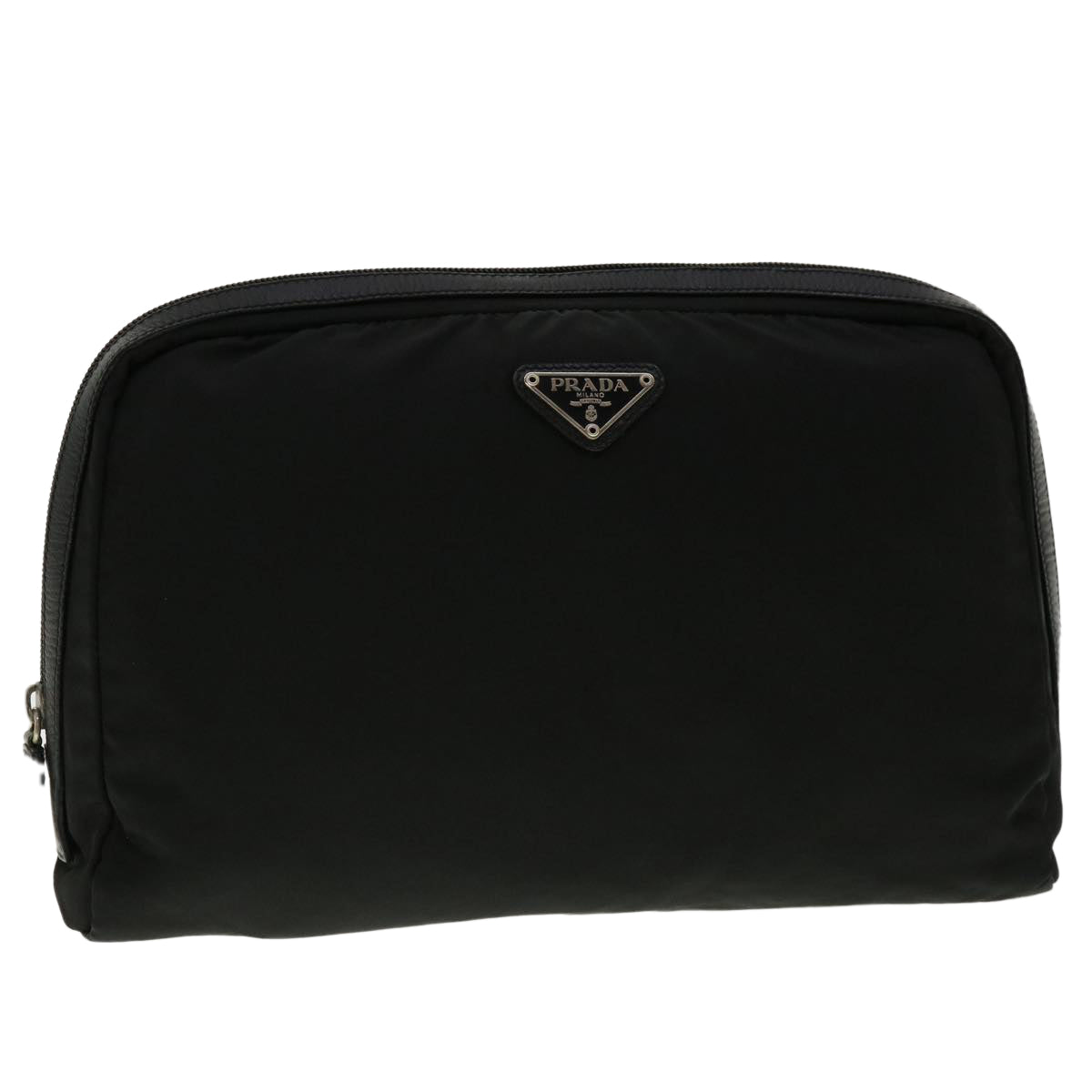 PRADA Pouch Nylon Black Auth fm2276