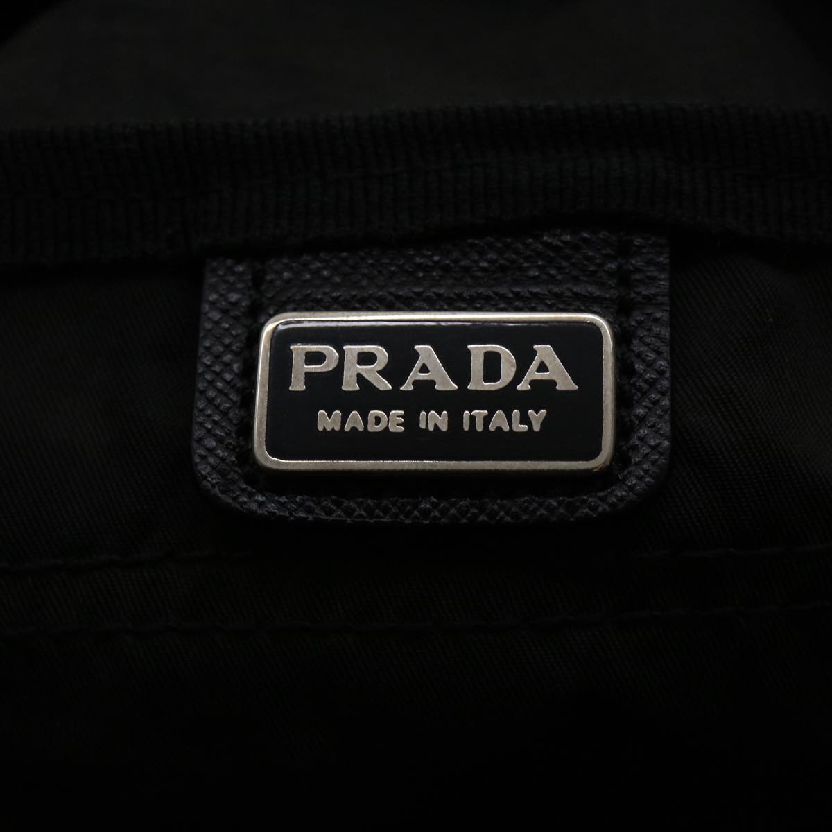 PRADA Pouch Nylon Black Auth fm2277