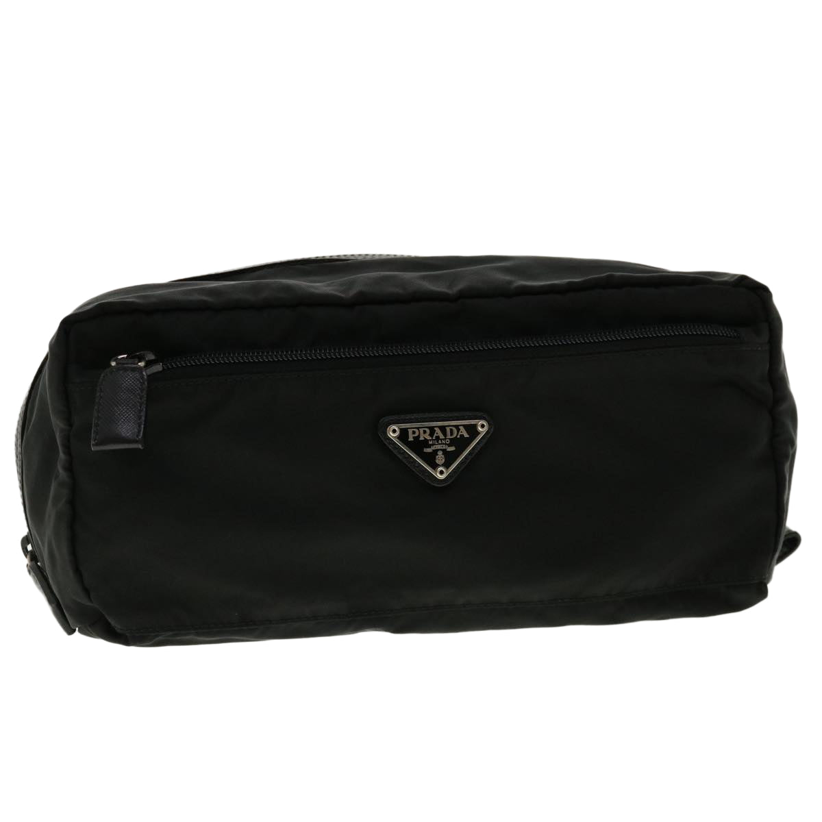 PRADA Pouch Nylon Black Auth fm2277