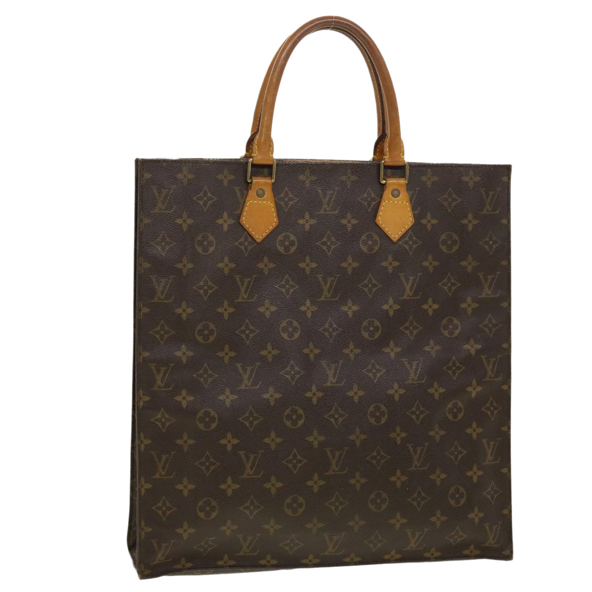 LOUIS VUITTON Monogram Sac Plat Hand Bag M51140 LV Auth fm2284