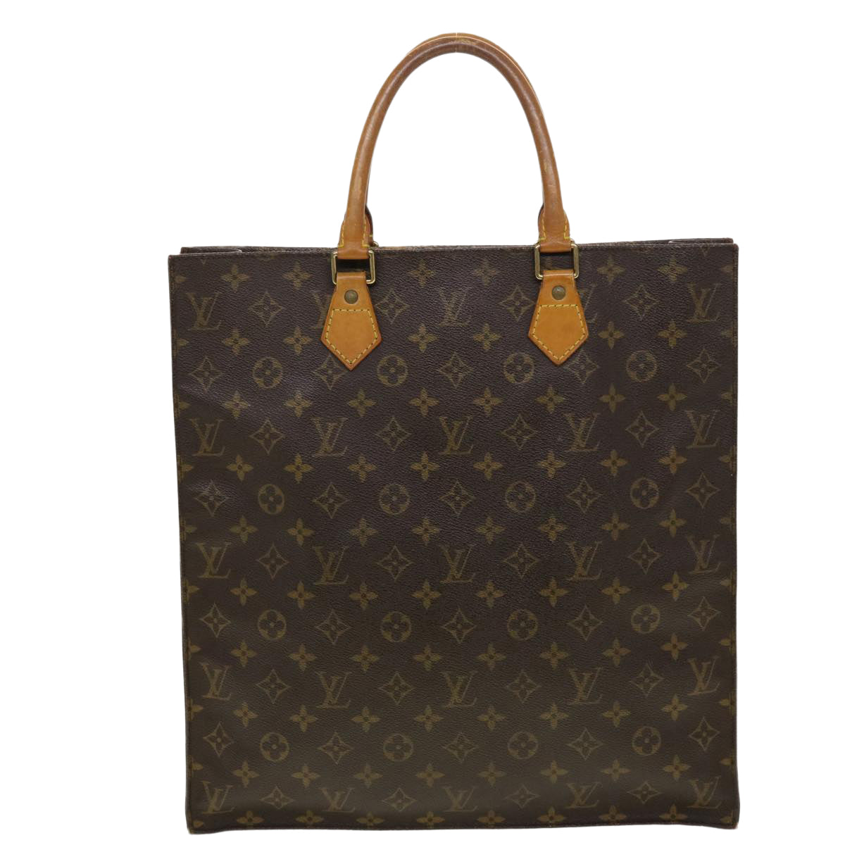 LOUIS VUITTON Monogram Sac Plat Hand Bag M51140 LV Auth fm2284 - 0