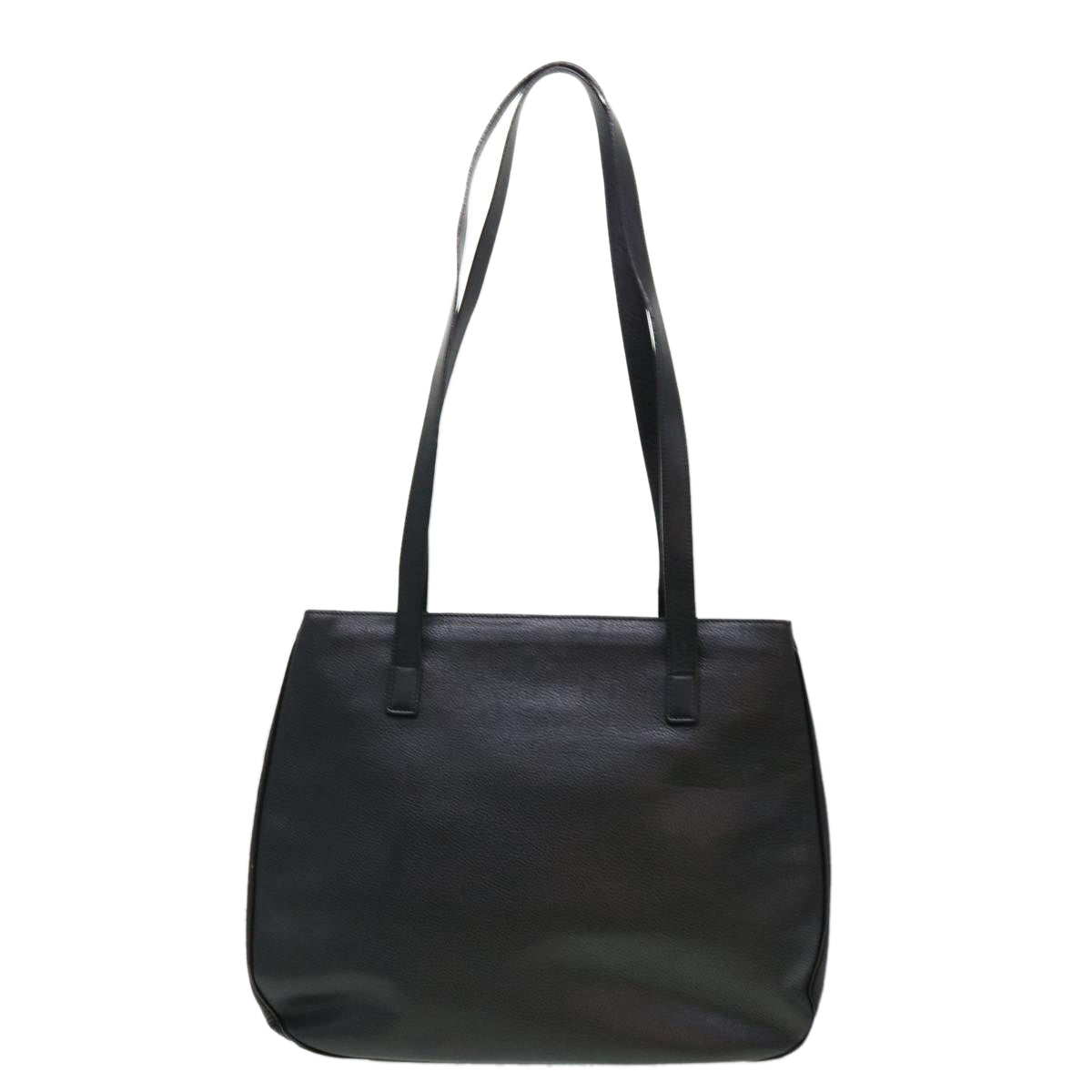 CELINE Shoulder Bag Leather Black Auth fm2285 - 0