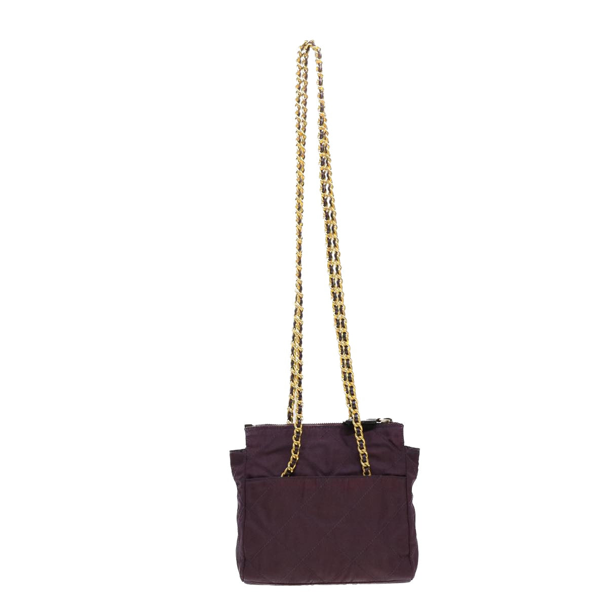 PRADA Chain Shoulder Bag Nylon Purple Auth fm2296 - 0