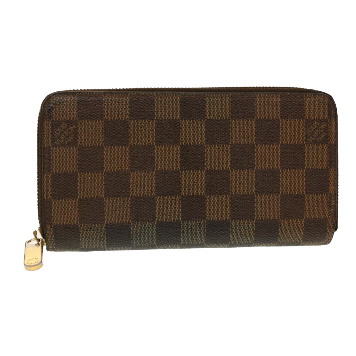 LOUIS VUITTON Damier Ebene Zippy Wallet Long Wallet N41661 LV Auth fm2324