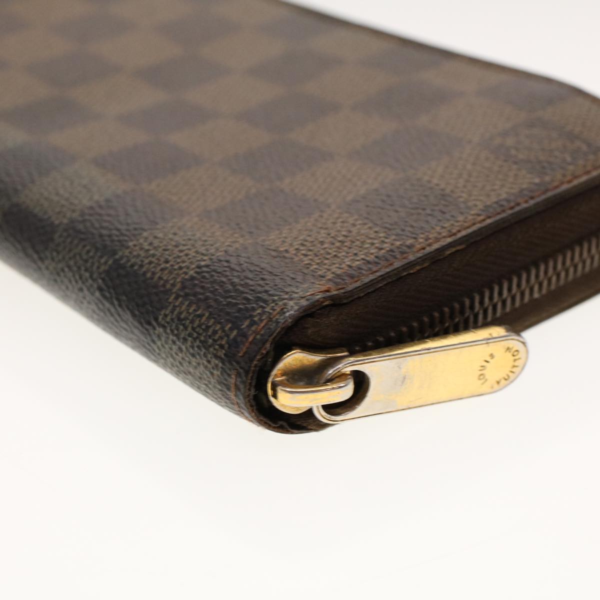 LOUIS VUITTON Damier Ebene Zippy Wallet Long Wallet N41661 LV Auth fm2324