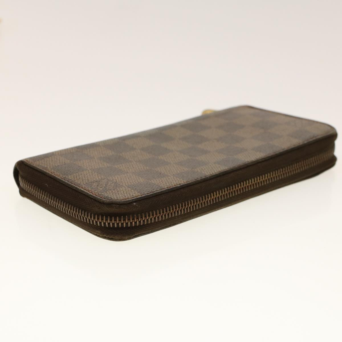 LOUIS VUITTON Damier Ebene Zippy Wallet Long Wallet N41661 LV Auth fm2324