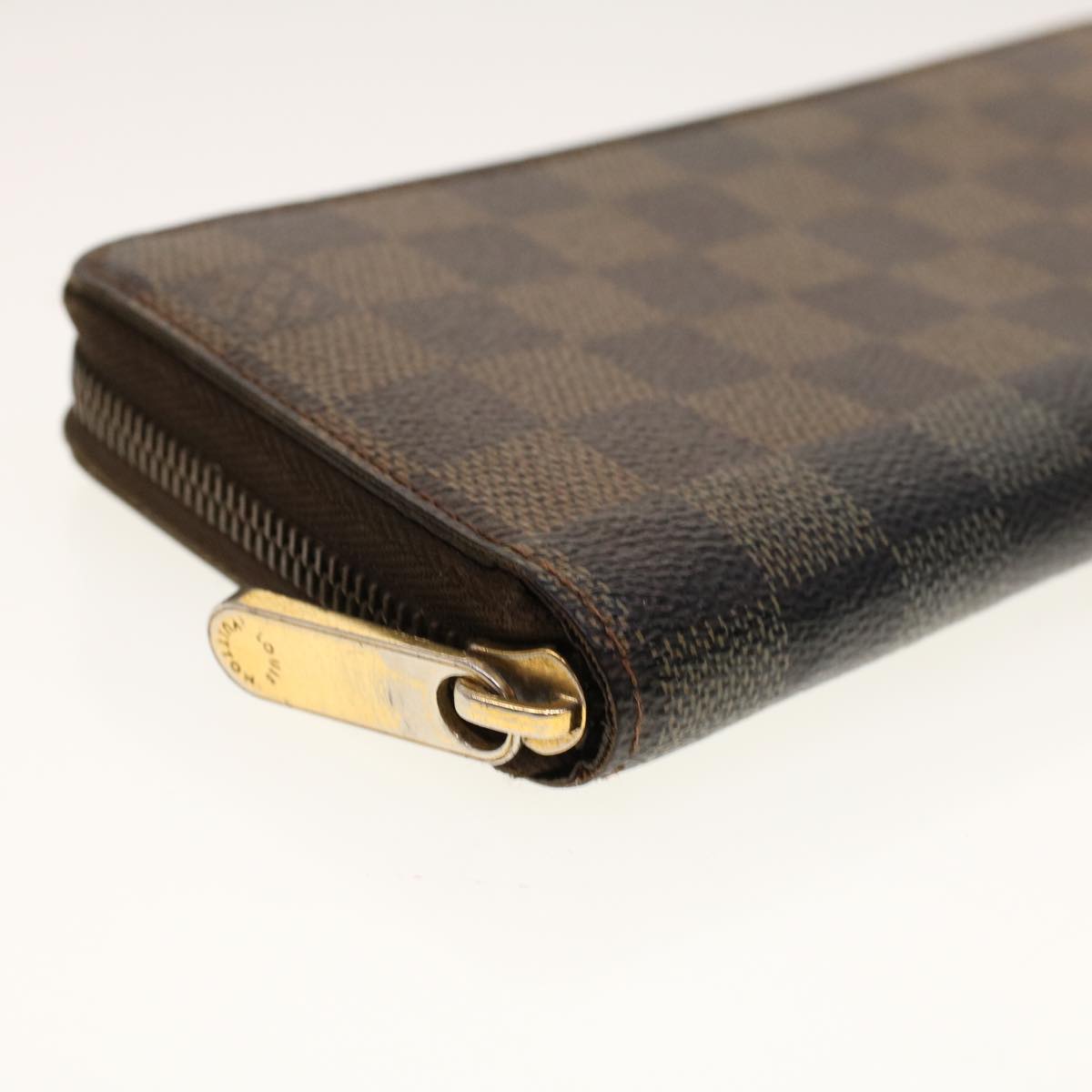 LOUIS VUITTON Damier Ebene Zippy Wallet Long Wallet N41661 LV Auth fm2324