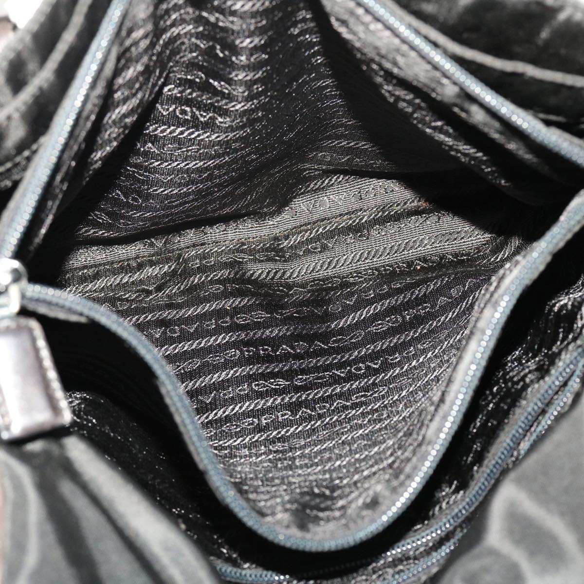 PRADA Tote Bag Nylon Black Auth fm2361