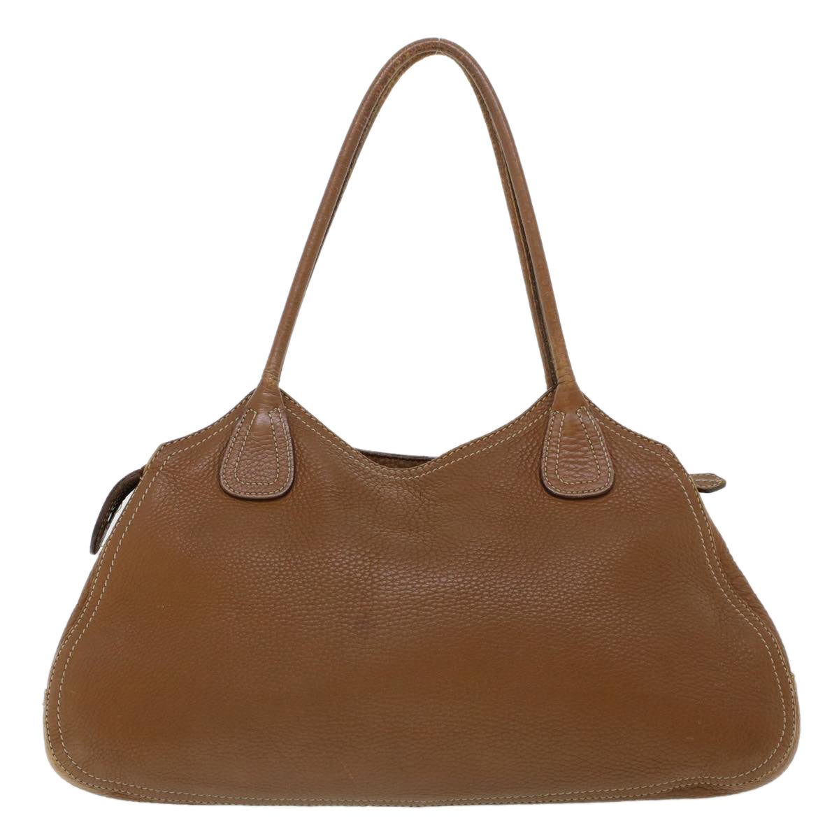 PRADA Shoulder Bag Leather Brown Auth fm2369 - 0