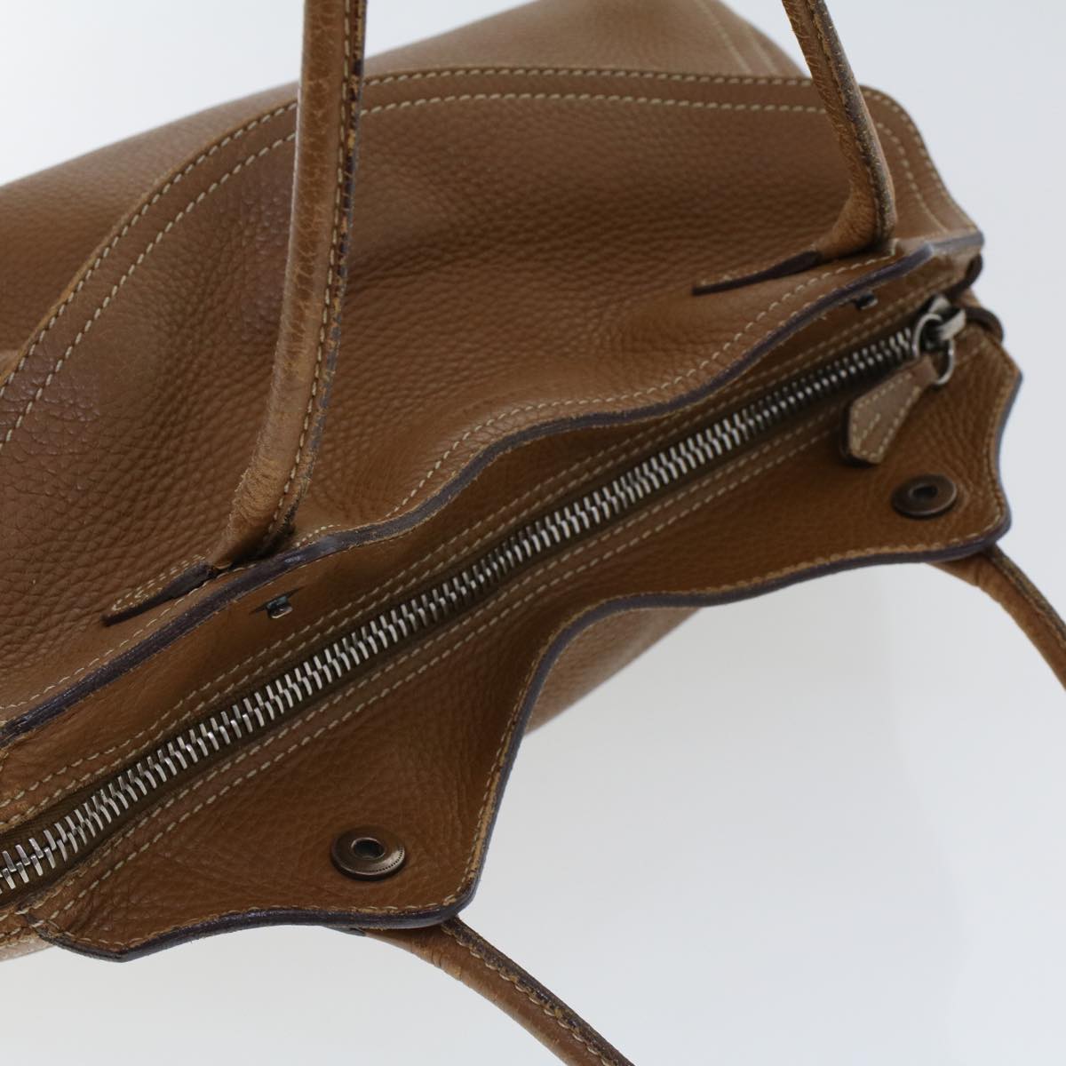 PRADA Shoulder Bag Leather Brown Auth fm2369