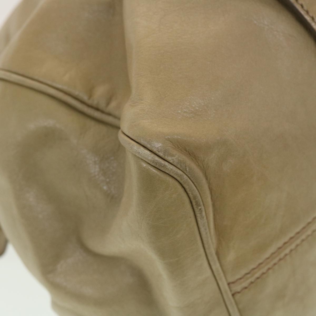 Miu Miu Hand Bag Leather 2way Beige Auth fm2378