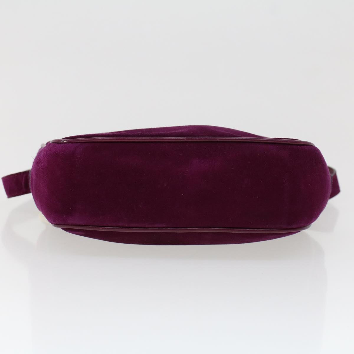 Salvatore Ferragamo Gancini Shoulder Bag Suede Purple Auth fm2396