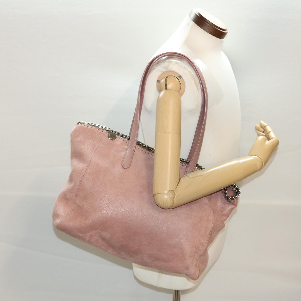 Stella MacCartney Tote Bag Suede Pink Auth fm2400