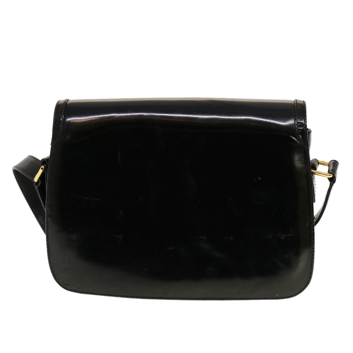 GUCCI Shoulder Bag Patent leather Black Auth fm2405