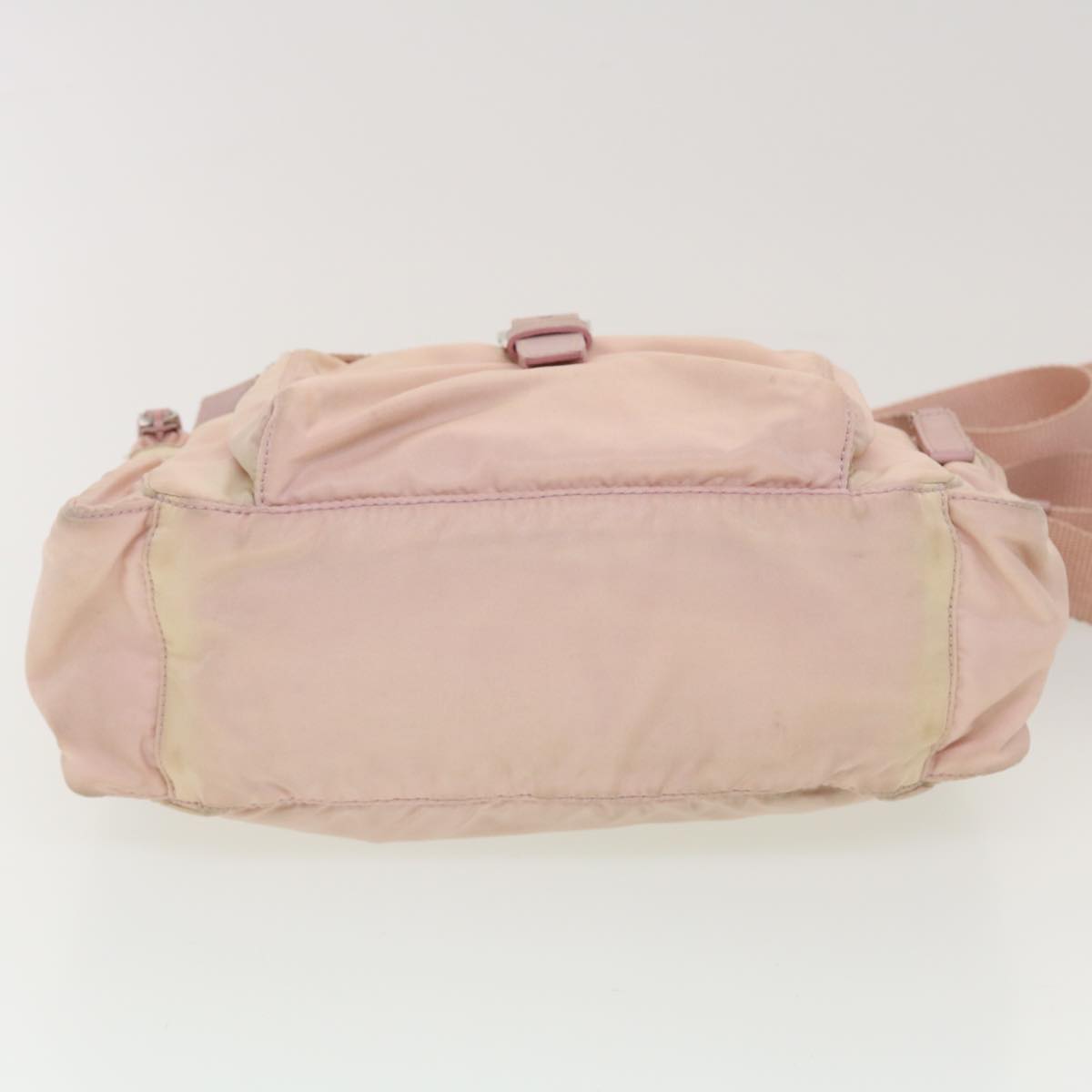 PRADA Shoulder Bag Nylon Leather Pink Auth fm2438