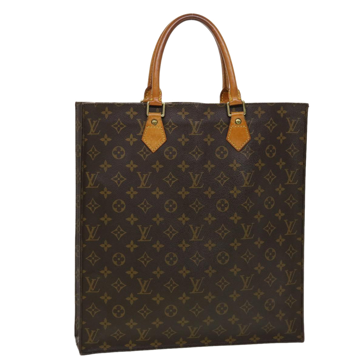 LOUIS VUITTON Monogram Sac Plat Hand Bag M51140 LV Auth fm2448