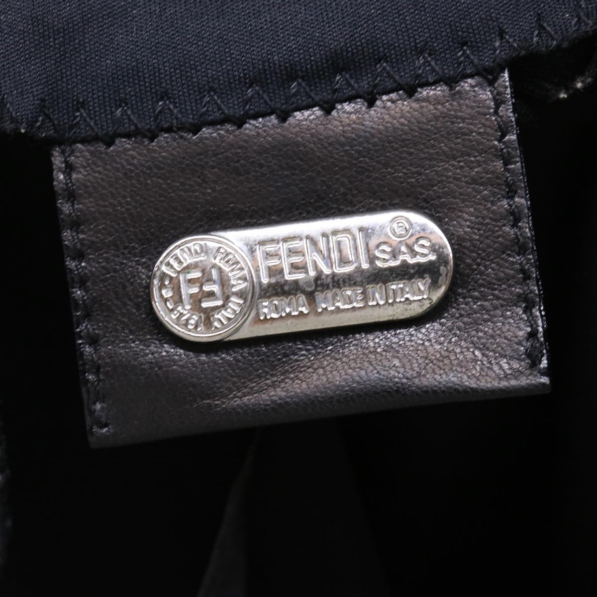 FENDI Shoulder Bag Nylon Black Auth fm2468