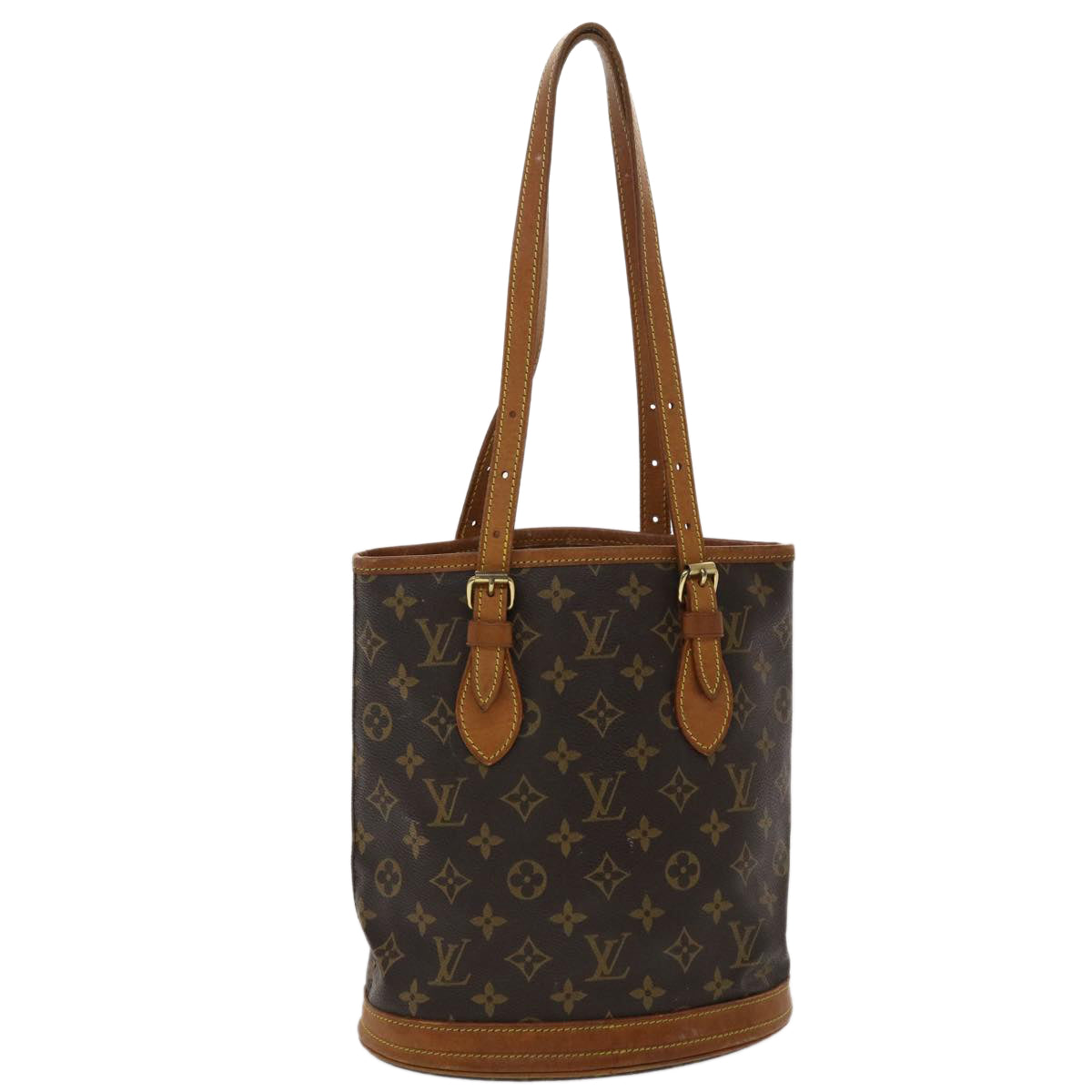 LOUIS VUITTON Monogram Bucket PM Shoulder Bag M42238 LV Auth fm2498