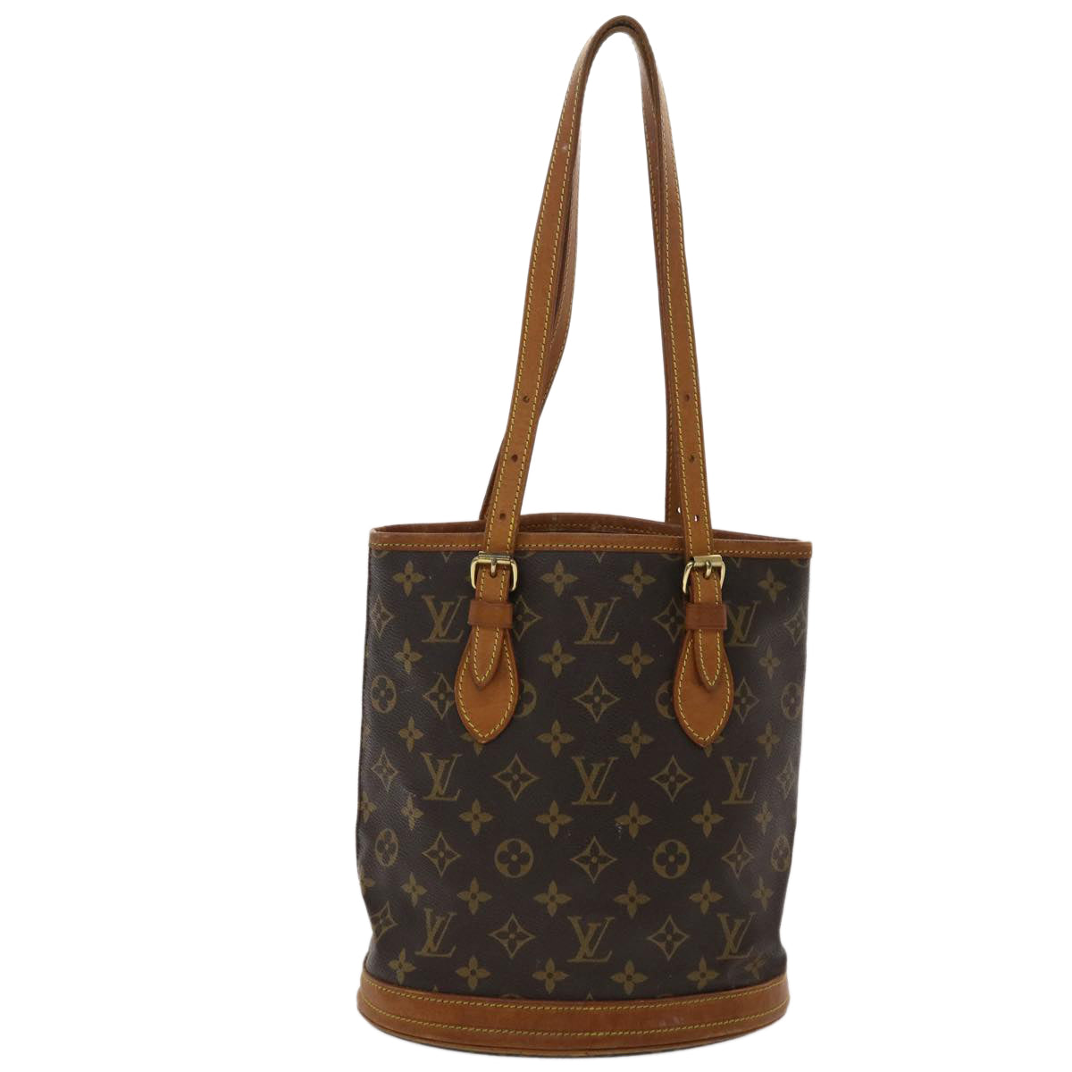 LOUIS VUITTON Monogram Bucket PM Shoulder Bag M42238 LV Auth fm2498