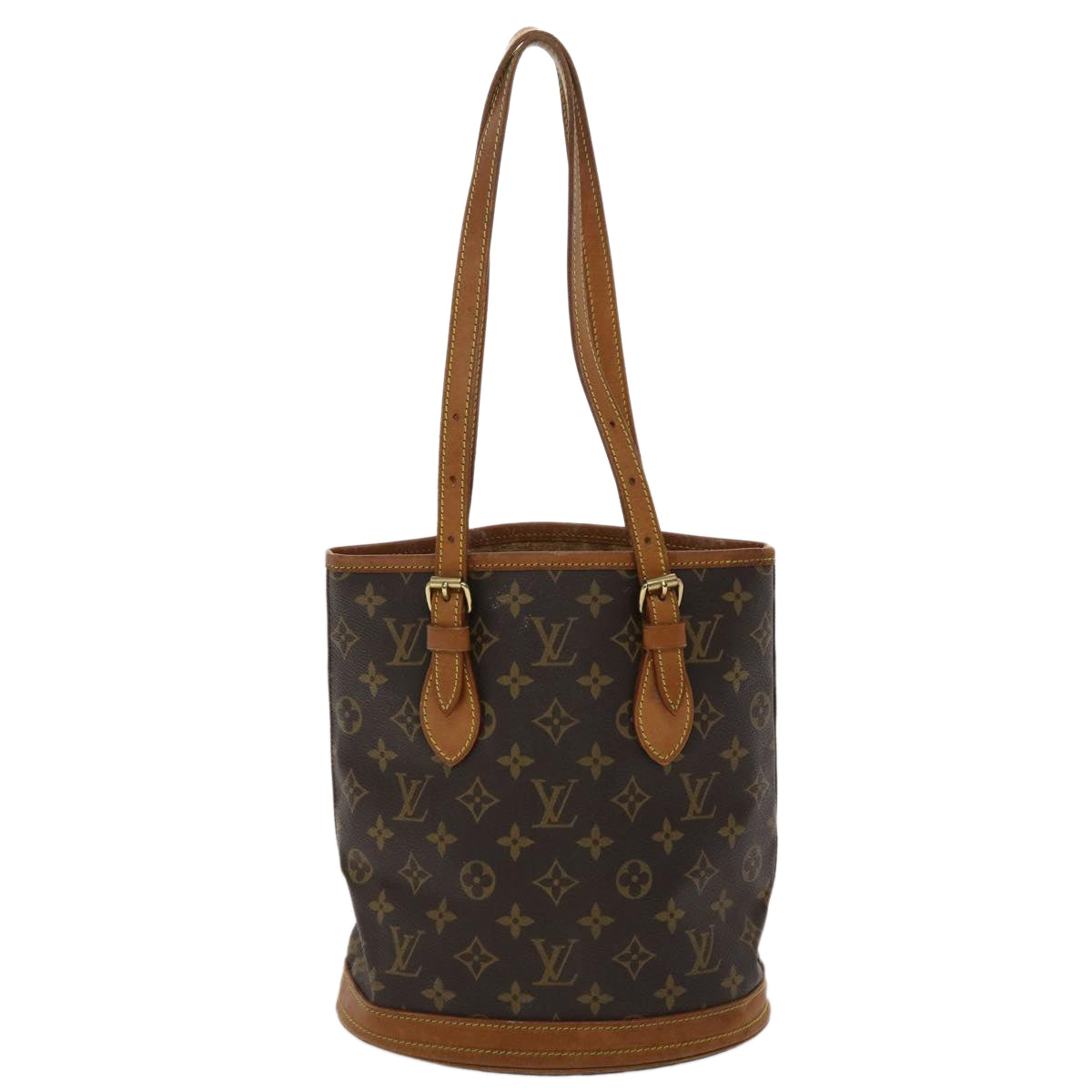 LOUIS VUITTON Monogram Bucket PM Shoulder Bag M42238 LV Auth fm2498