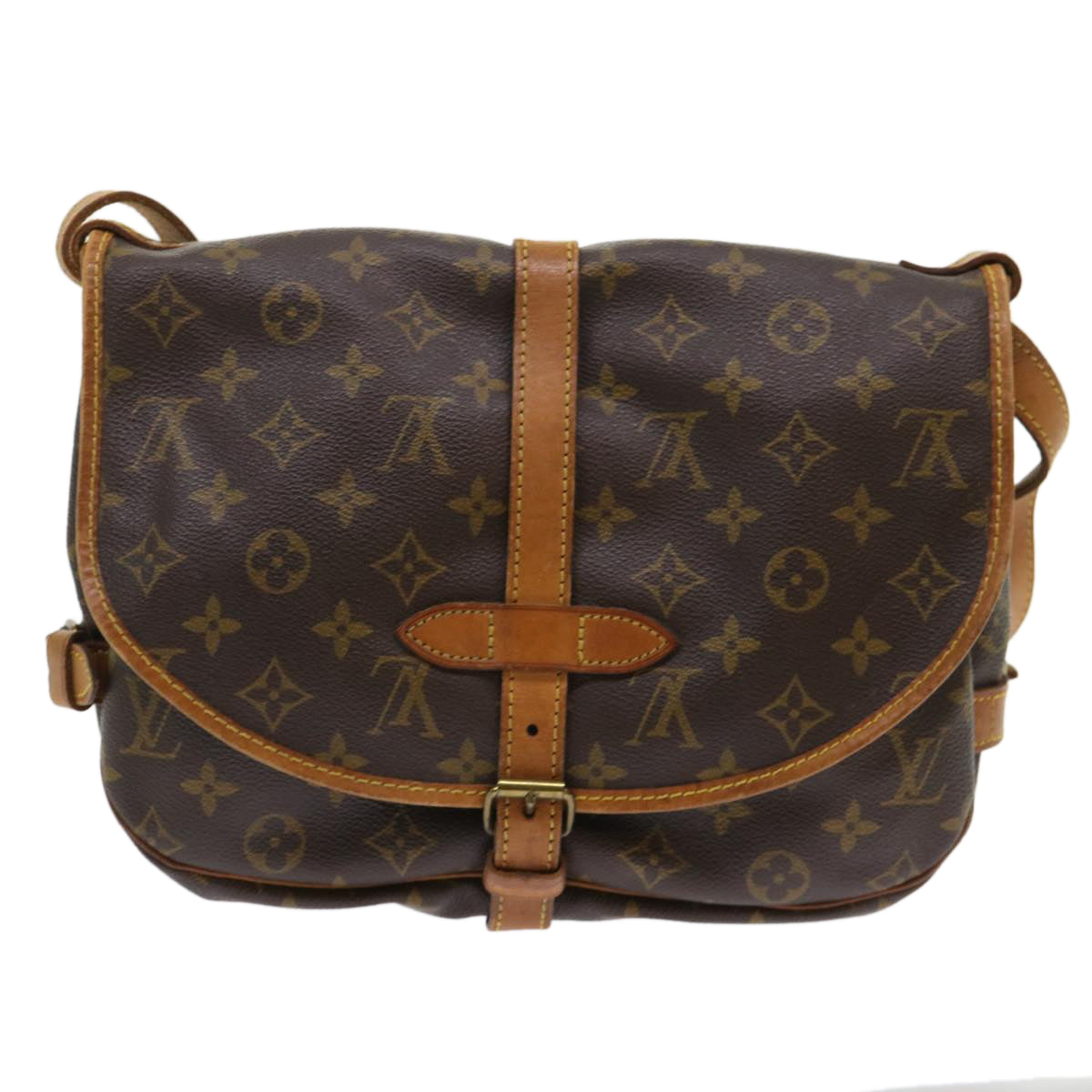 LOUIS VUITTON Monogram Saumur 30 Shoulder Bag M42256 LV Auth fm2511