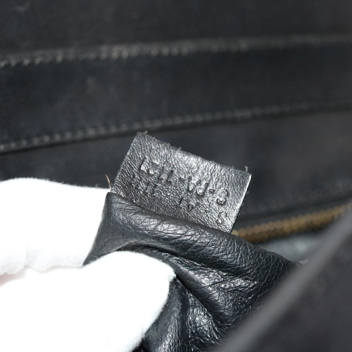 CELINE Luggage Mini Shopper Hand Bag Canvas Leather Beige Auth fm2541
