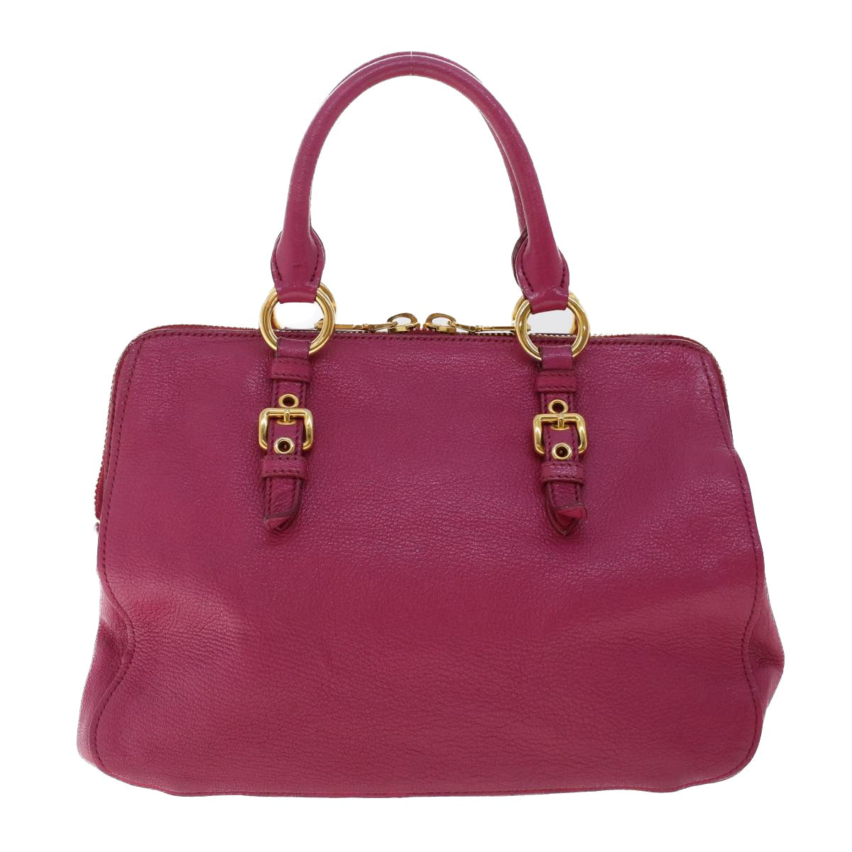 Miu Miu Hand Bag Leather Pink Auth fm2584 - 0