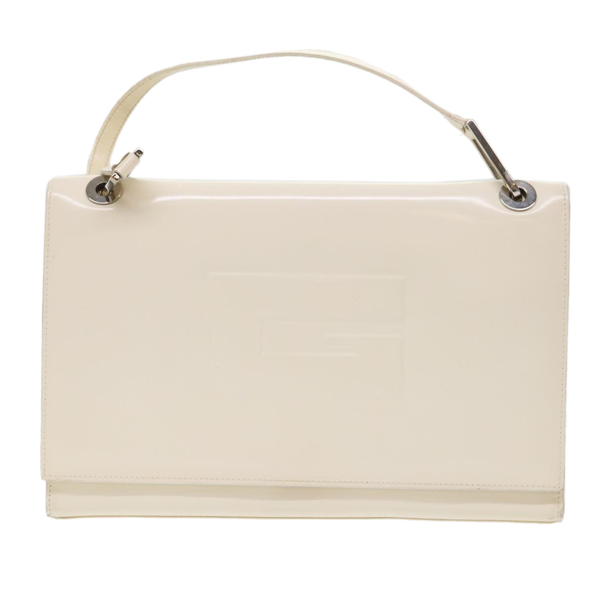 GUCCI Shoulder Bag Leather White 001•2058•3033 Auth fm2591