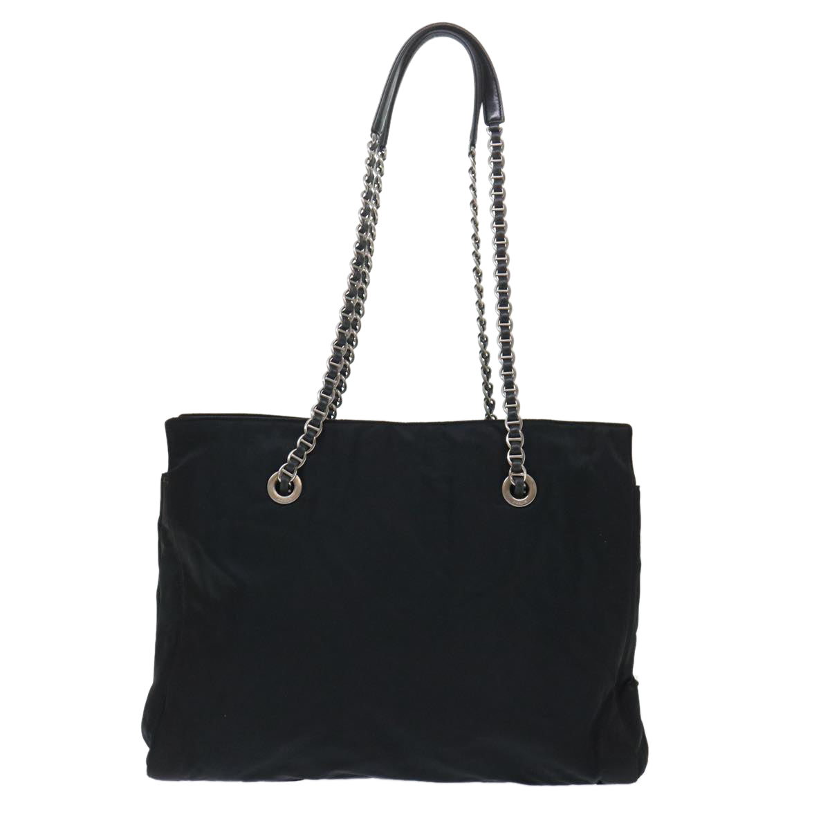 PRADA Chain Shoulder Bag Nylon Black Auth fm2603 - 0
