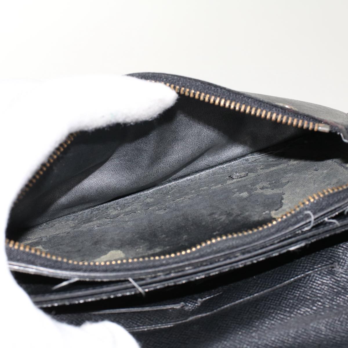 LOUIS VUITTON Taiga Leather Wallet 7Set Blue Epicea black LV Auth fm2625