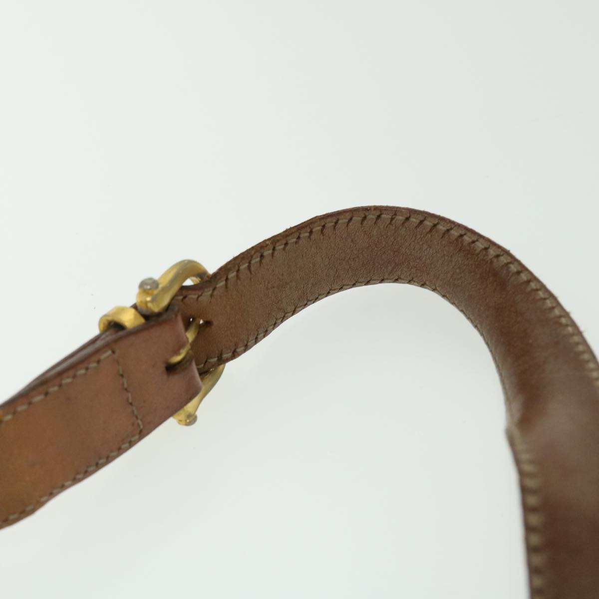 CELINE Macadam Canvas Shoulder Bag PVC Leather 2Set Brown Beige Auth fm2643