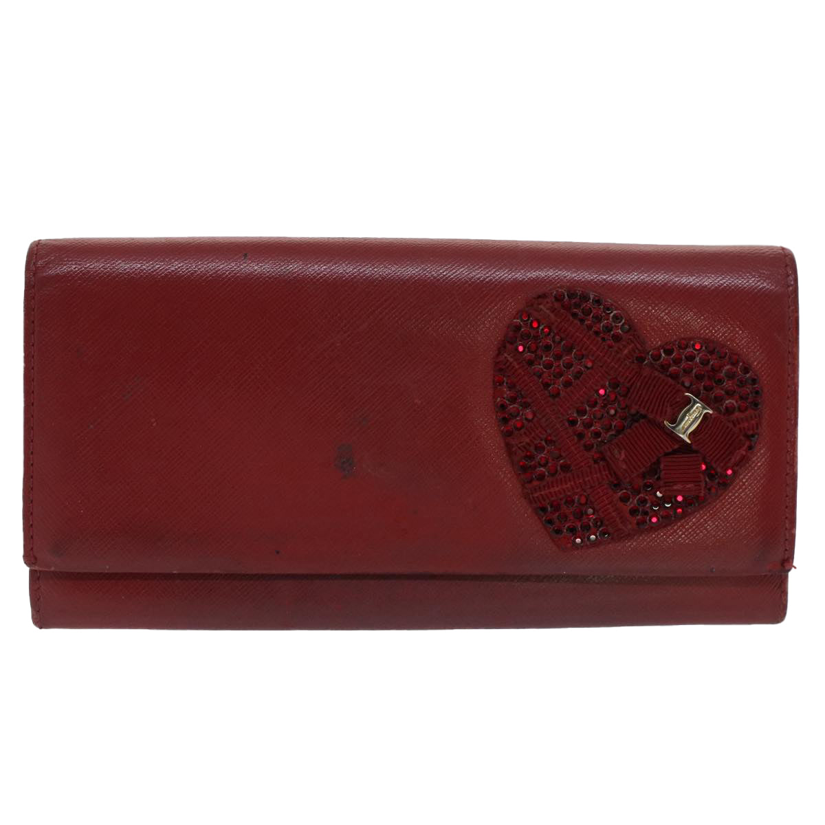Salvatore Ferragamo Gancini Wallet Leather 6Set Pink Red Brown Auth fm2644 - 0