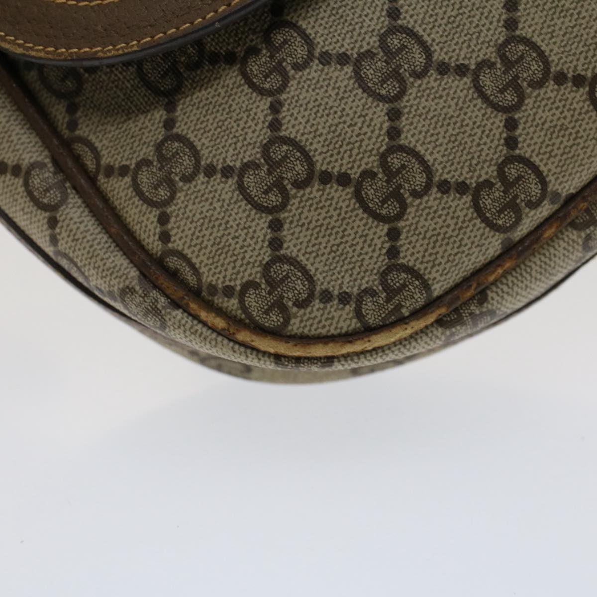 GUCCI GG Canvas Shoulder Bag PVC Leather Beige Brown 001 261 4425 Auth fm2655