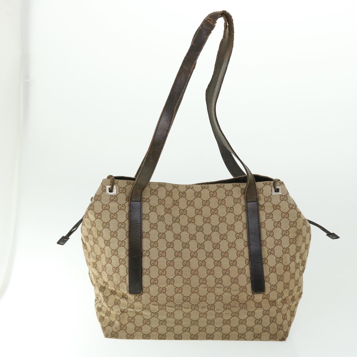 GUCCI GG Canvas Shoulder Bag 2Set Beige Brown Auth fm2657