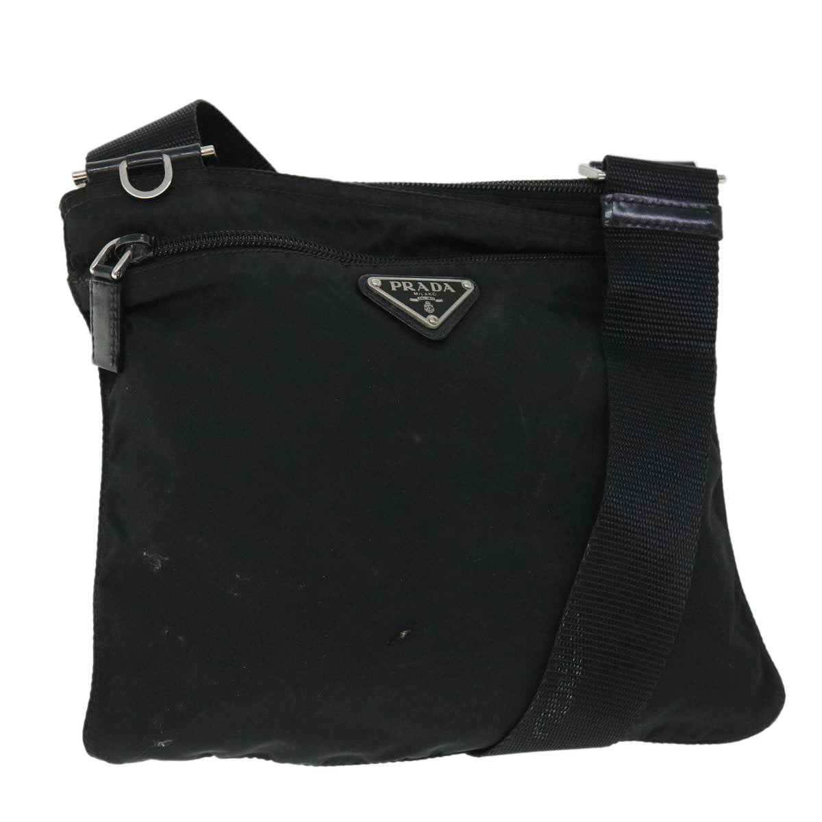 PRADA Shoulder Bag Nylon Black Auth fm2670
