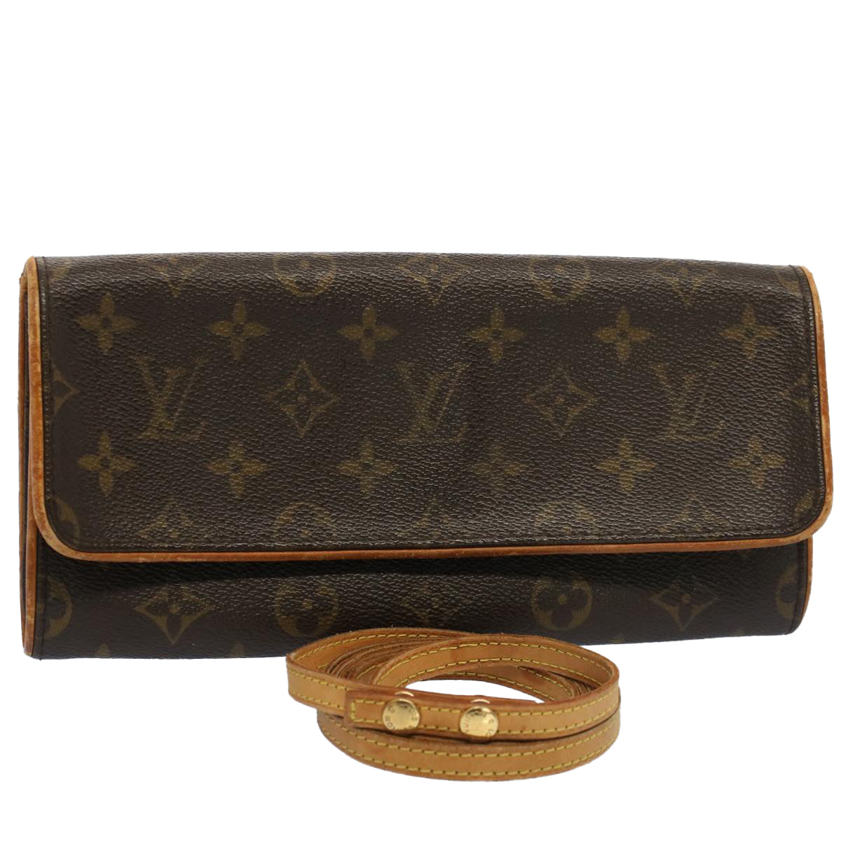 LOUIS VUITTON Monogram Pochette Twin GM Shoulder Bag M51852 LV Auth fm2677