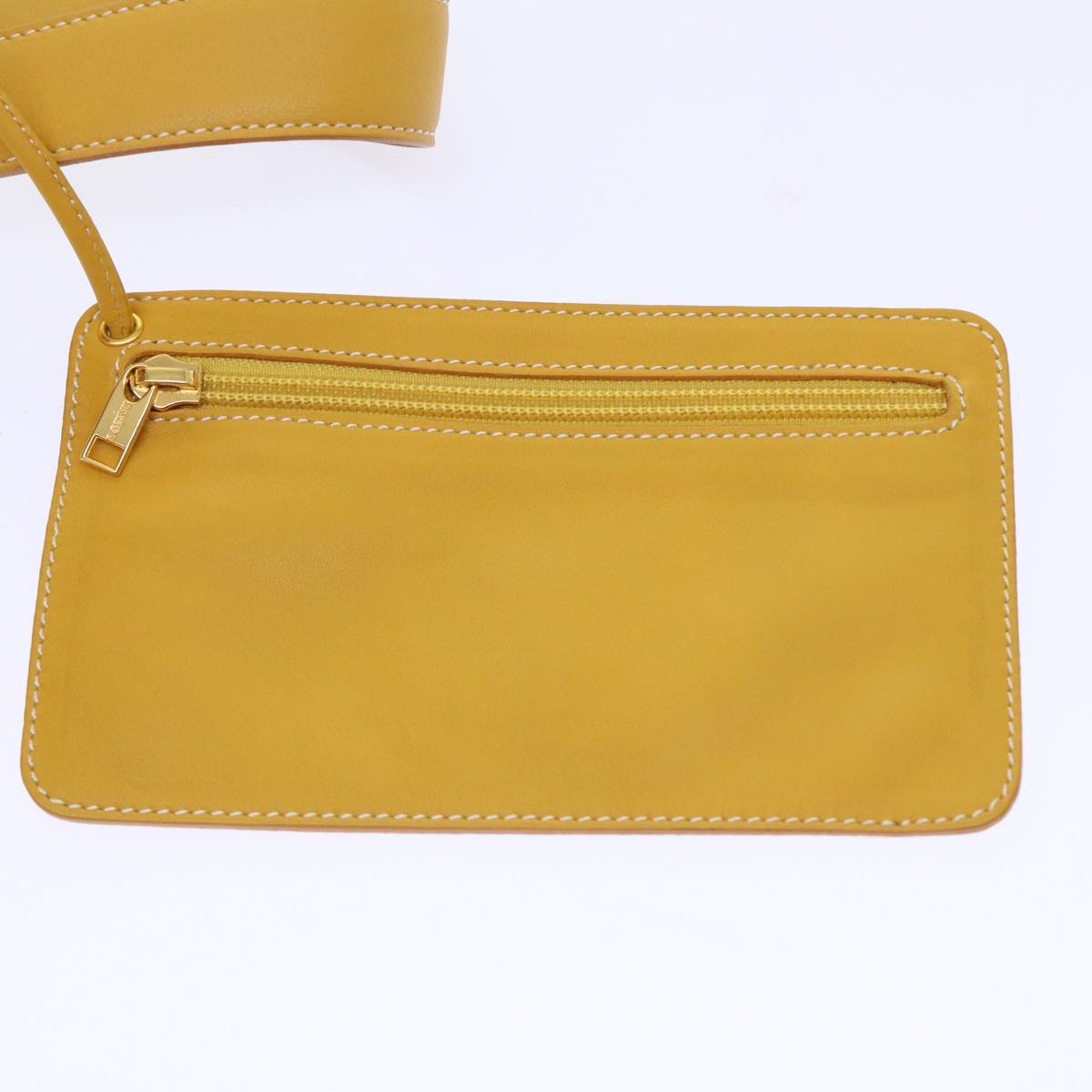 LOEWE Anton Shoulder Bag Leather Yellow Auth fm2698