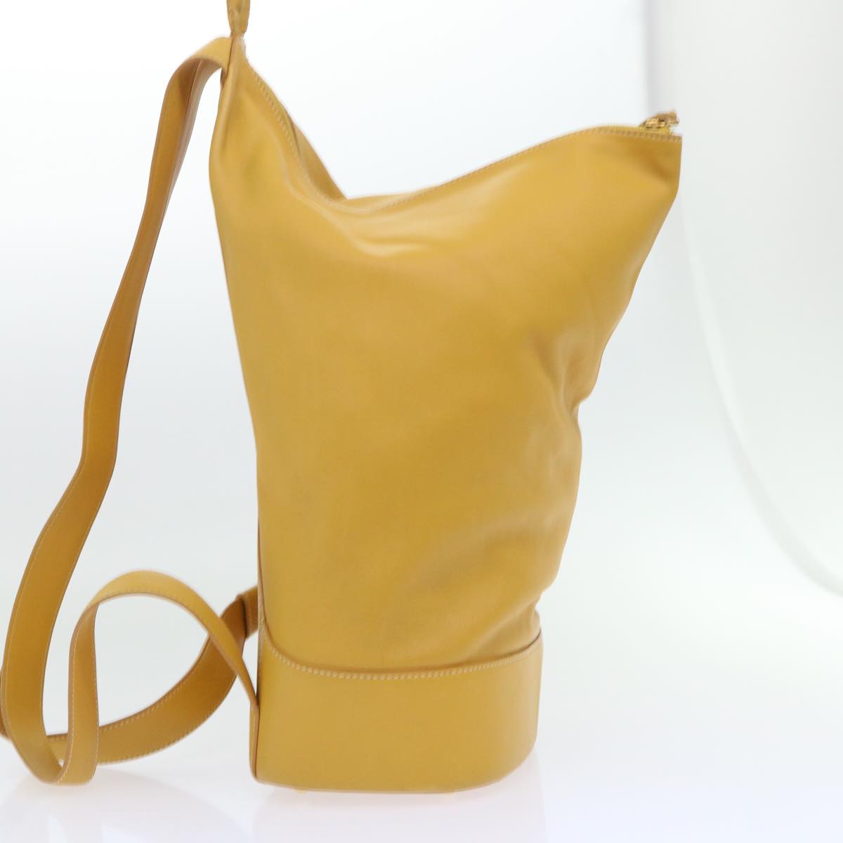 LOEWE Anton Shoulder Bag Leather Yellow Auth fm2698