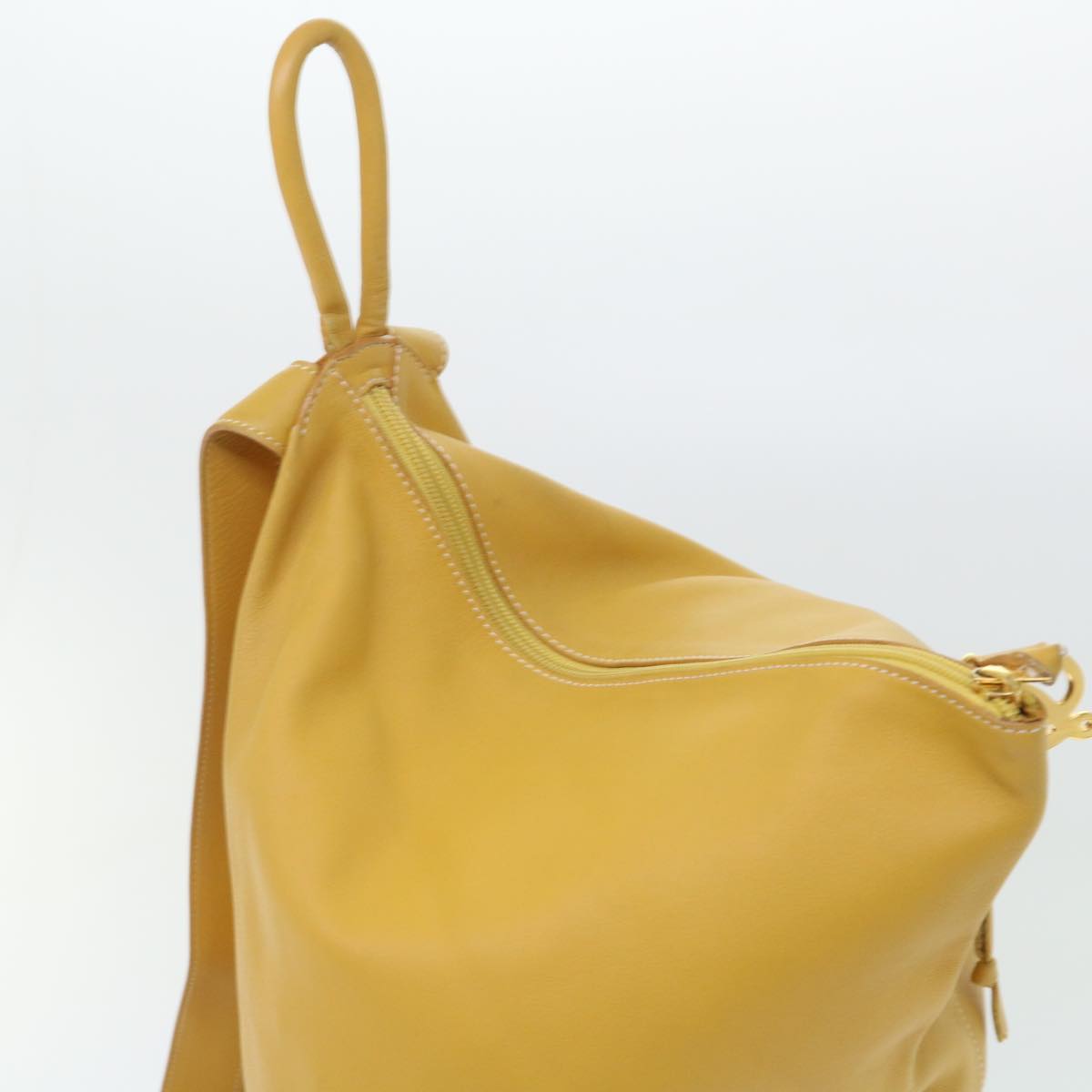 LOEWE Anton Shoulder Bag Leather Yellow Auth fm2698