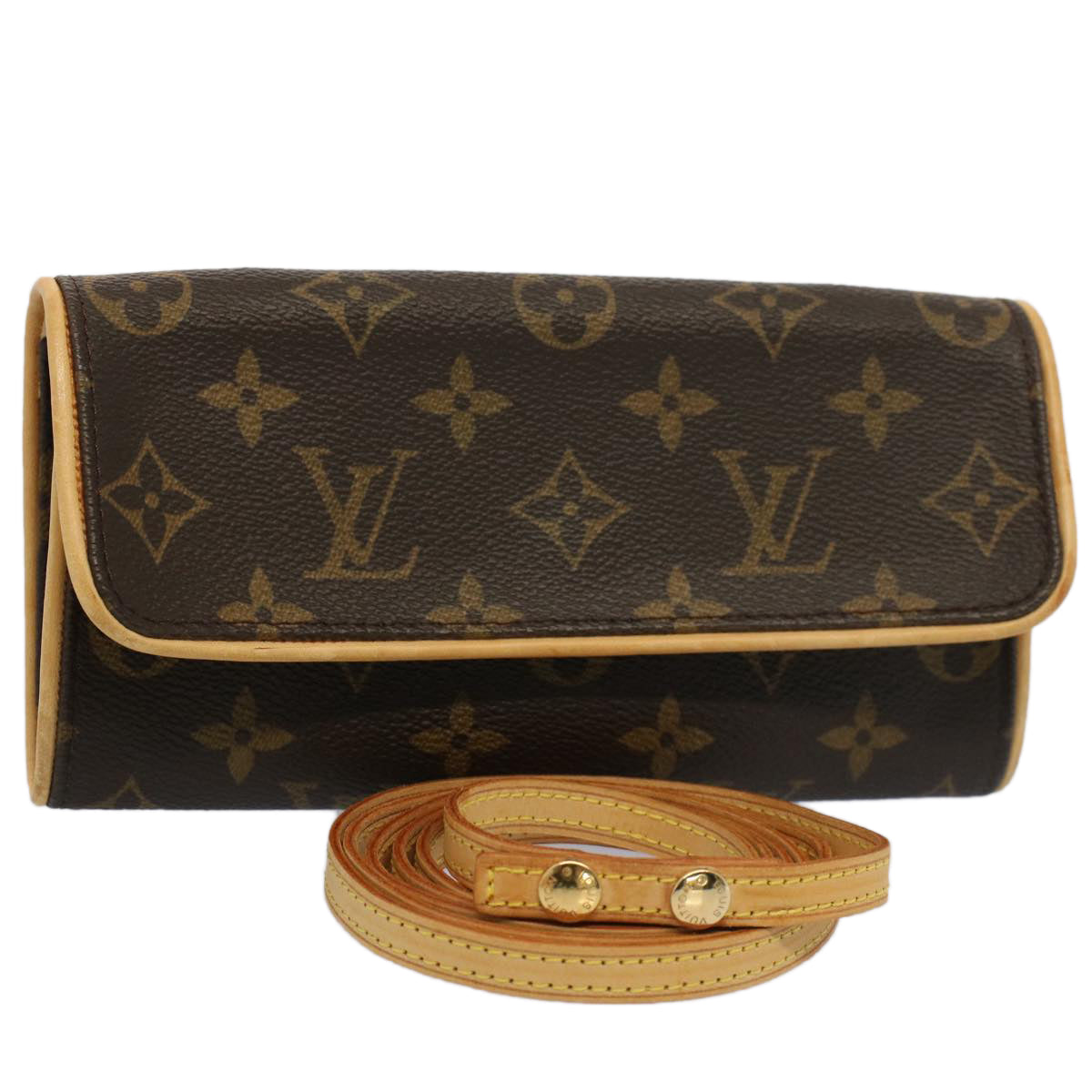 LOUIS VUITTON Monogram Pochette Twin PM Shoulder Bag M51854 LV Auth fm2700