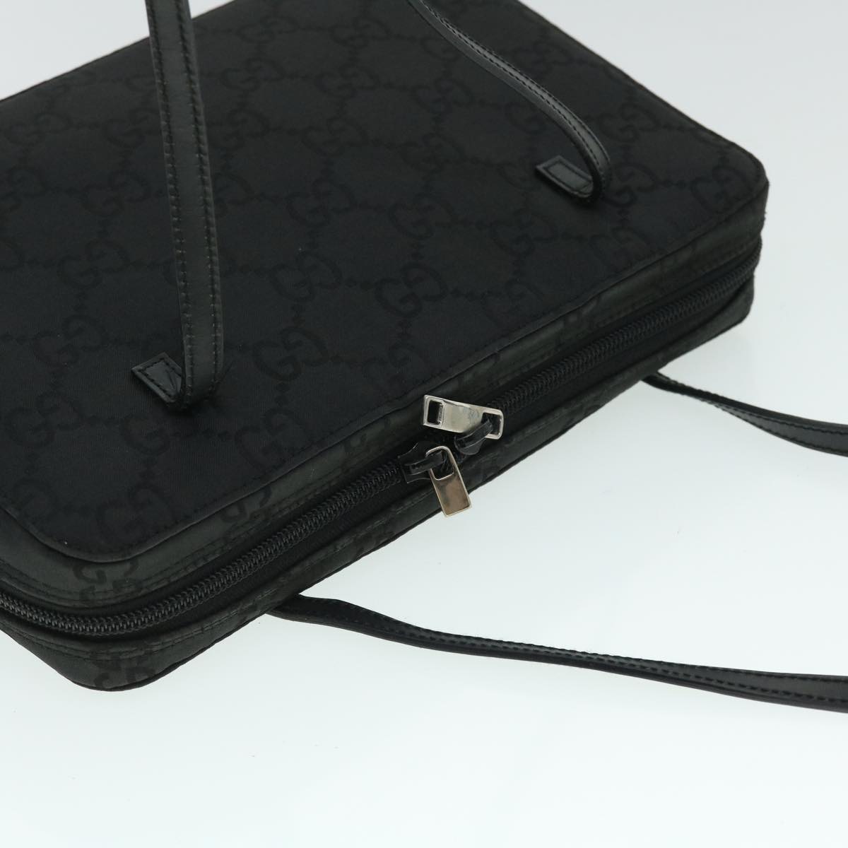 GUCCI GG Canvas Shoulder Bag Black Auth fm2708