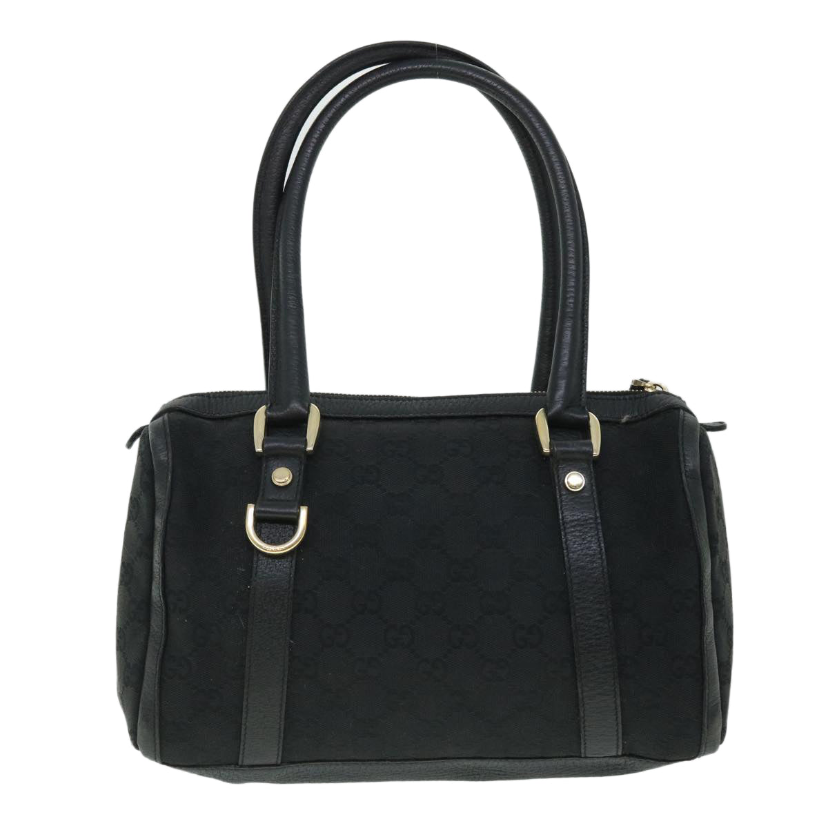 GUCCI GG Canvas Hand Bag Black 130942 Auth fm2710