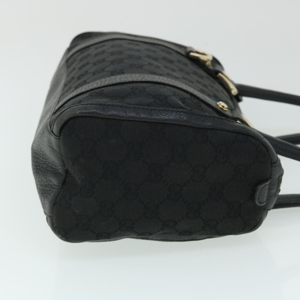 GUCCI GG Canvas Hand Bag Black 130942 Auth fm2710